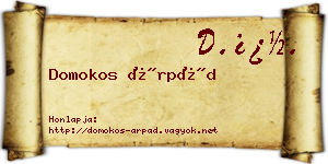 Domokos Árpád névjegykártya