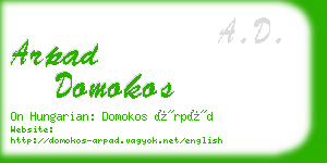 arpad domokos business card